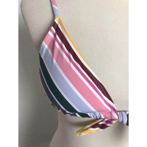 Cotton On Bikini Top Triangle Multicolor Striped Padded Swimwear - Picture 2 of 8